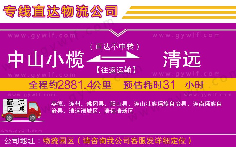中山小欖到清遠(yuǎn)物流公司