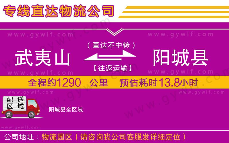 武夷山到陽(yáng)城縣物流公司