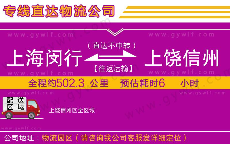 上海閔行區(qū)到上饒信州區(qū)物流公司
