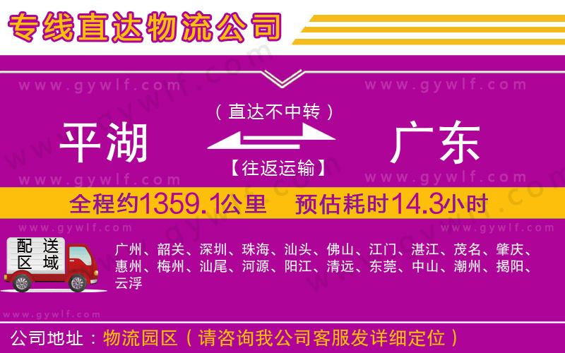 平湖到廣東物流公司