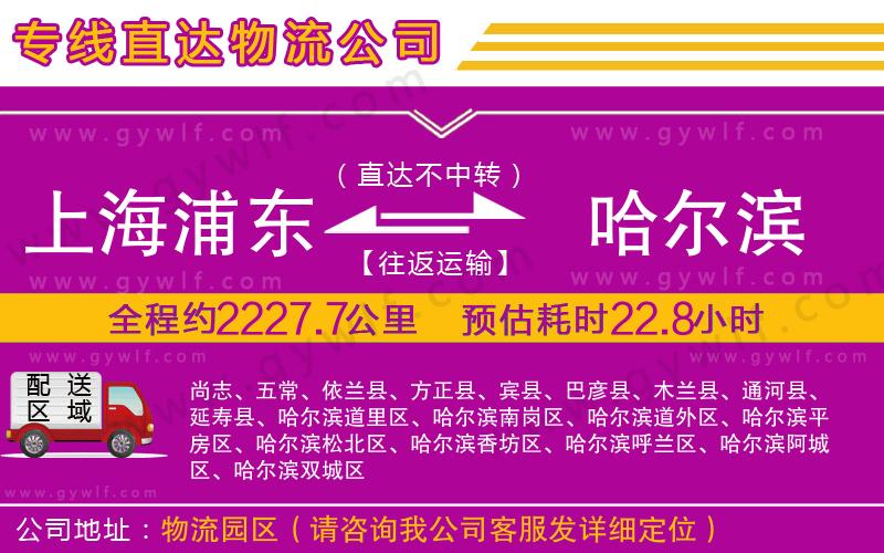 上海浦東區(qū)到哈爾濱物流公司