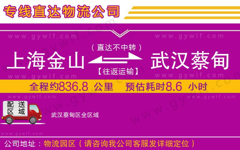 上海金山區(qū)到武漢蔡甸區(qū)物流公司