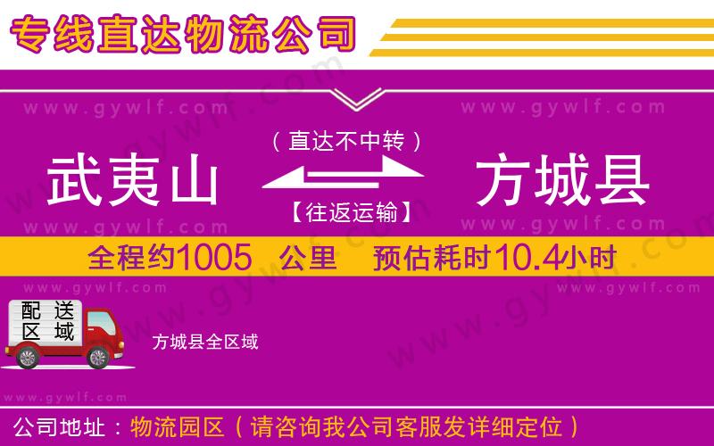 武夷山到方城縣物流公司