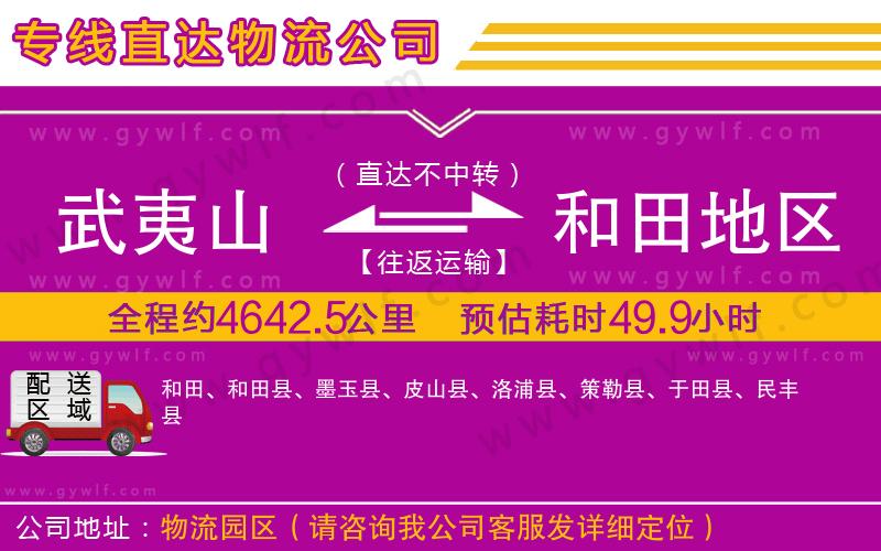 武夷山到和田地區(qū)物流公司