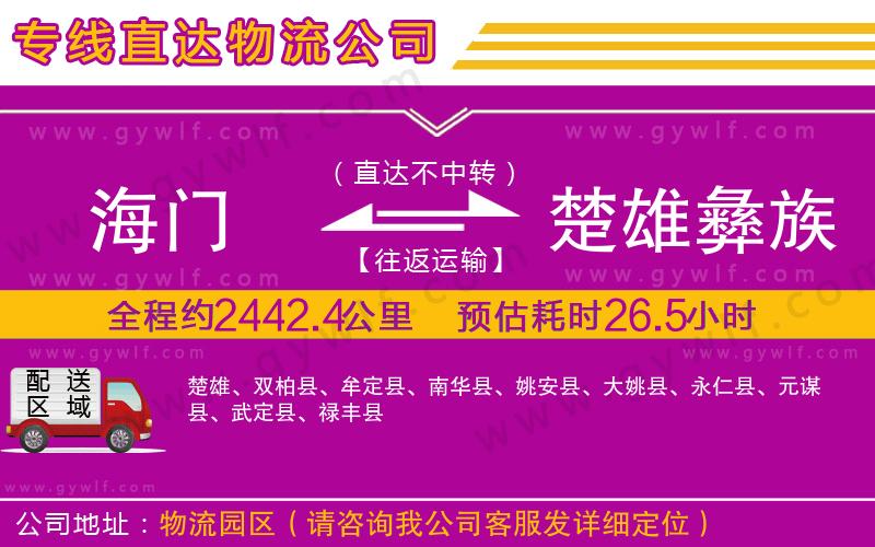 海門到楚雄彝族自治州物流公司