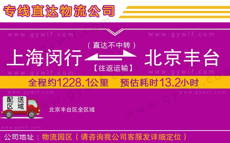 上海閔行區(qū)到北京豐臺區(qū)物流公司