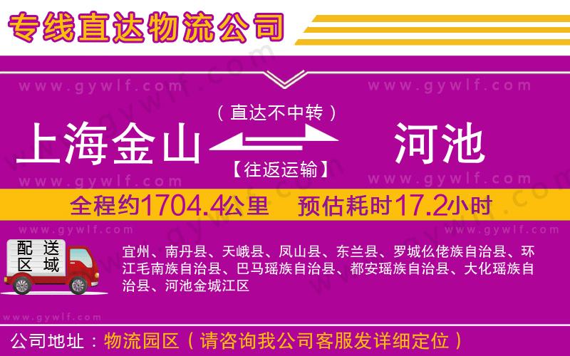 上海金山區(qū)到河池物流公司