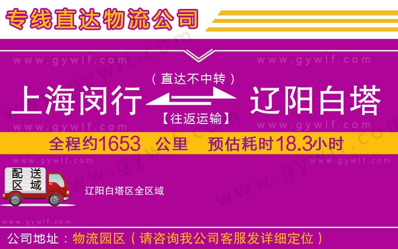上海閔行區(qū)到遼陽白塔區(qū)物流公司