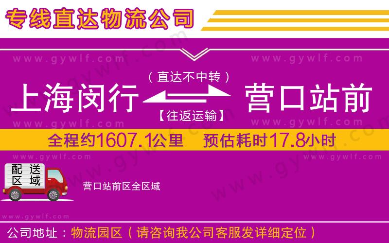上海閔行區(qū)到營(yíng)口站前區(qū)物流公司