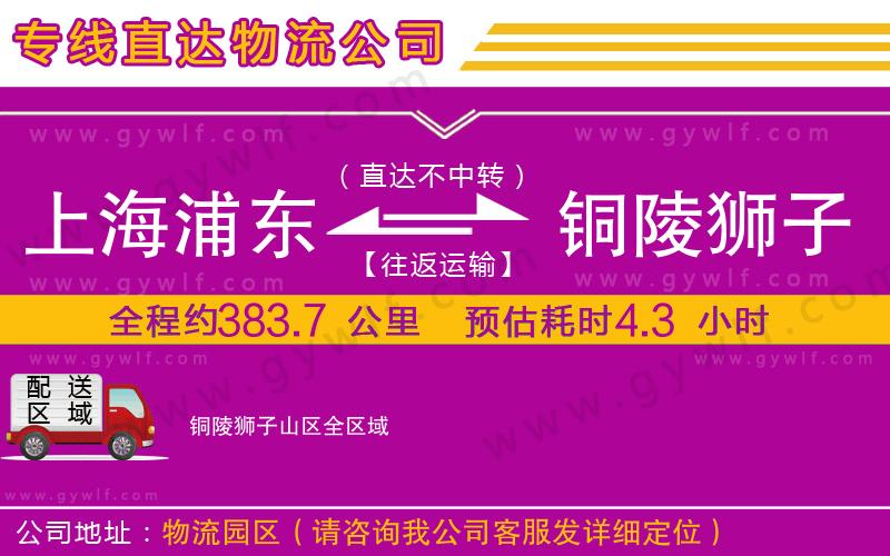 上海浦東區(qū)到銅陵獅子山區(qū)物流公司