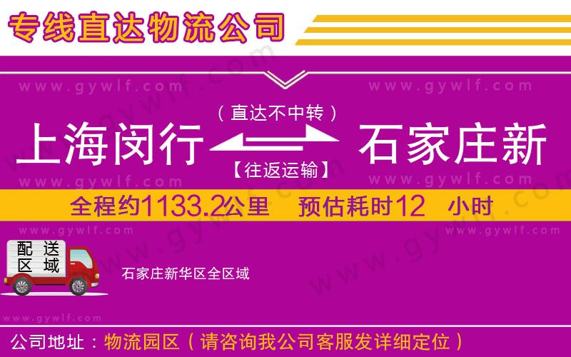 上海閔行區(qū)到石家莊新華區(qū)物流公司