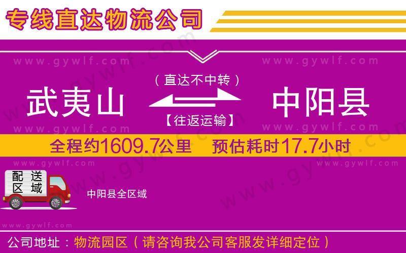 武夷山到中陽(yáng)縣物流公司