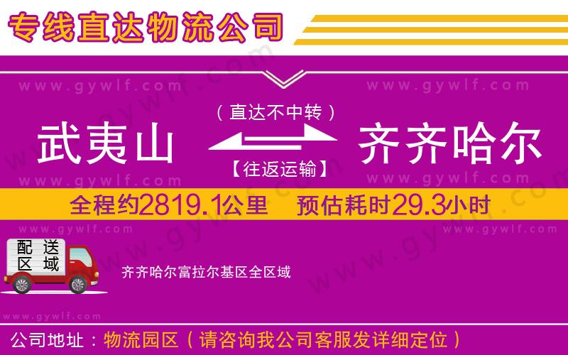 武夷山到齊齊哈爾富拉爾基區(qū)物流公司