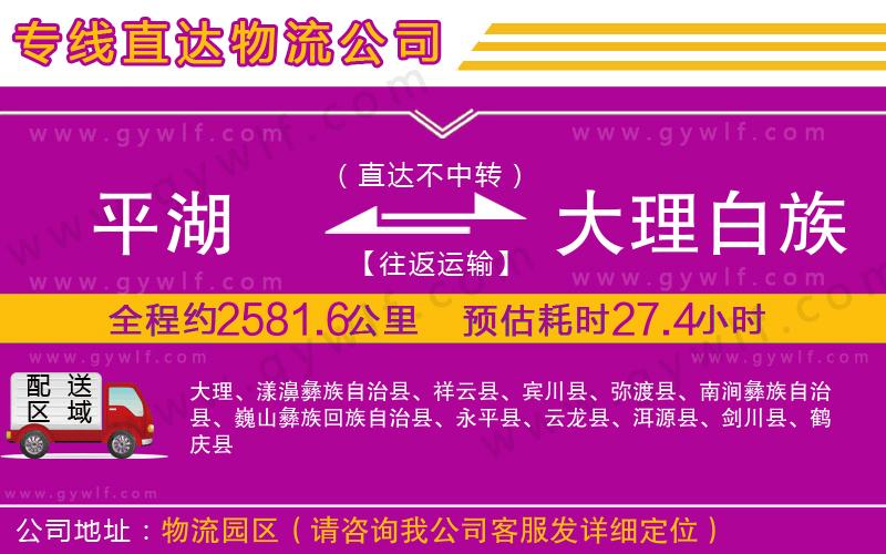 平湖到大理白族自治州物流公司