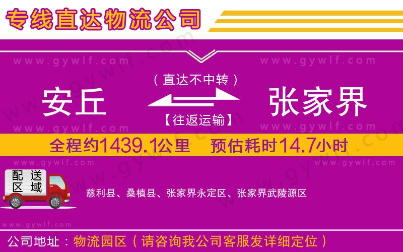 安丘到張家界物流公司