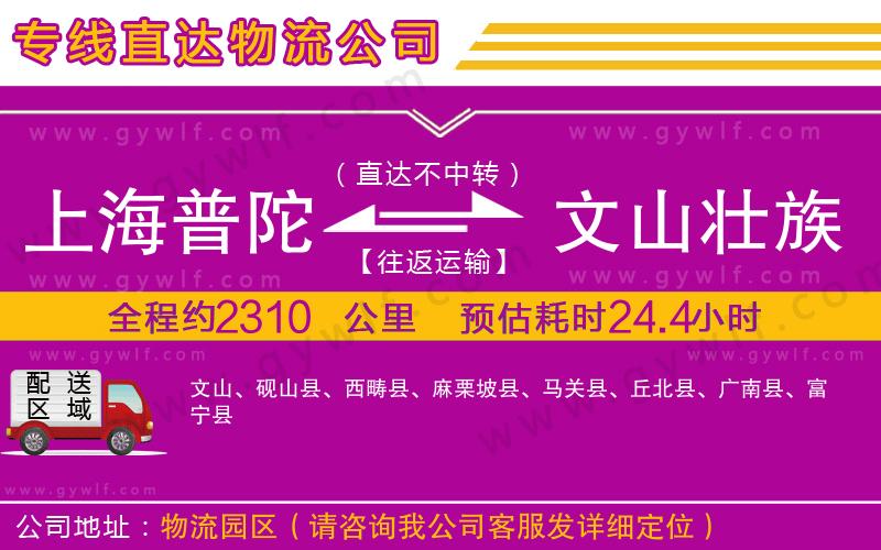 上海普陀區(qū)到文山壯族苗族自治州物流公司