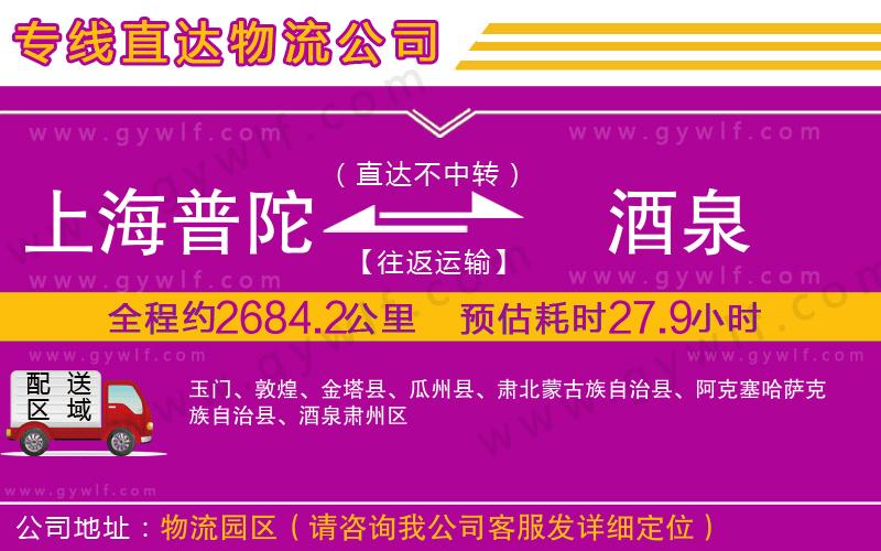 上海普陀區(qū)到酒泉物流公司