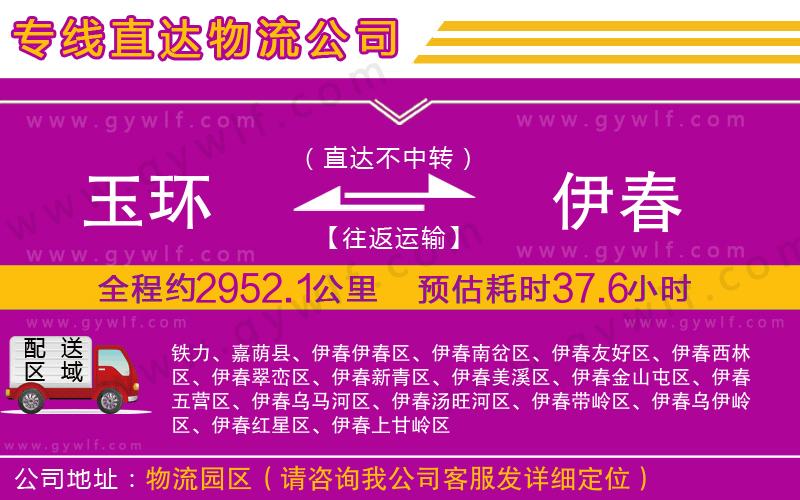 玉環(huán)到伊春物流公司