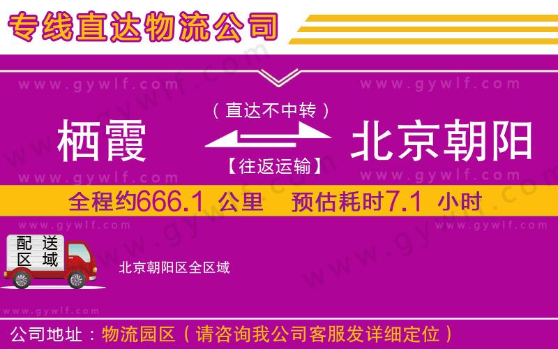 棲霞到北京朝陽(yáng)區(qū)物流公司