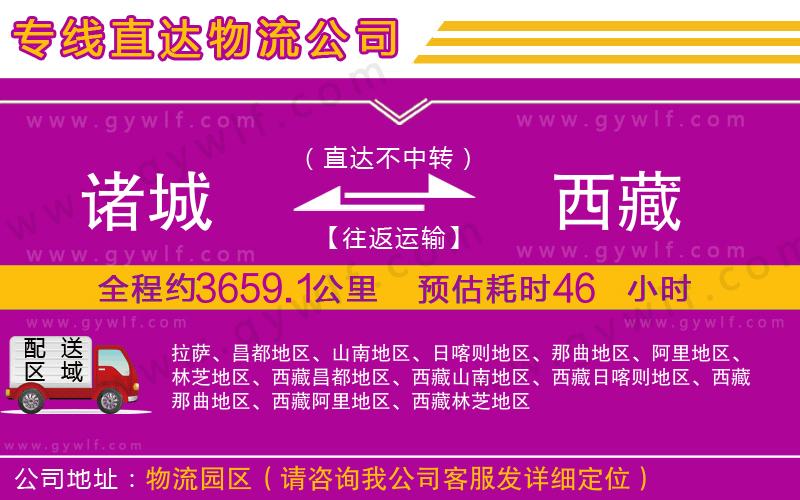 諸城到西藏物流公司