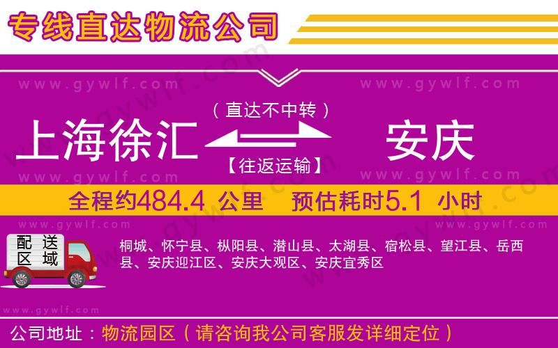 上海徐匯區(qū)到安慶物流公司