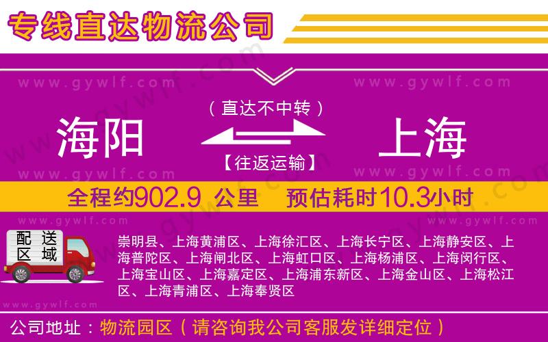 海陽到上海物流公司