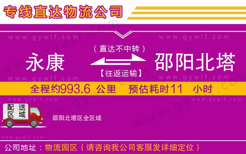 永康到邵陽北塔區(qū)物流公司