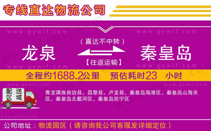 龍泉到秦皇島物流公司