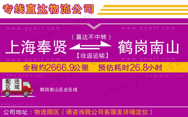 上海奉賢區(qū)到鶴崗南山區(qū)物流公司