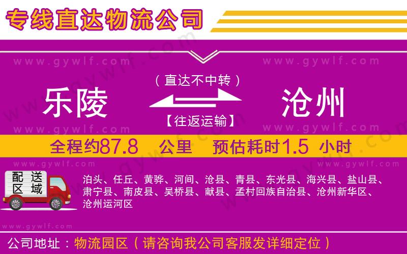 樂陵到滄州物流公司