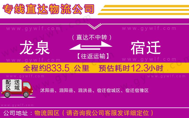 龍泉到宿遷物流公司