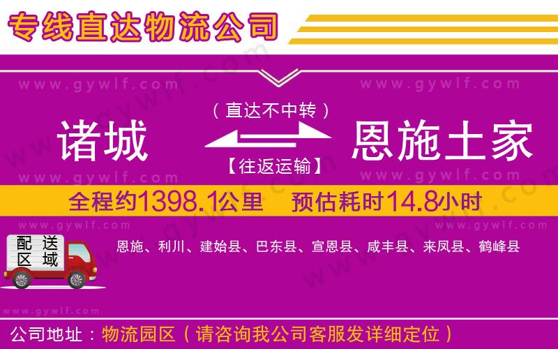 諸城到恩施土家族苗族自治州物流公司