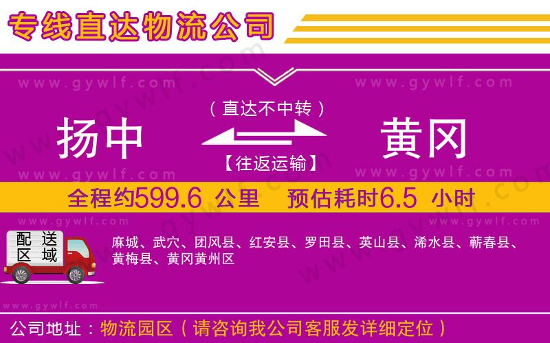 揚中到黃岡物流公司