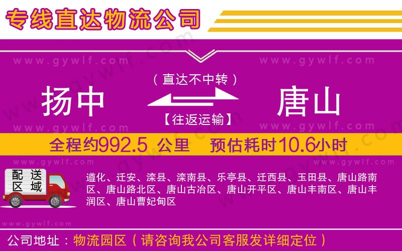 揚(yáng)中到唐山物流公司