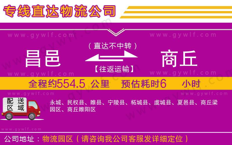 昌邑到商丘物流公司