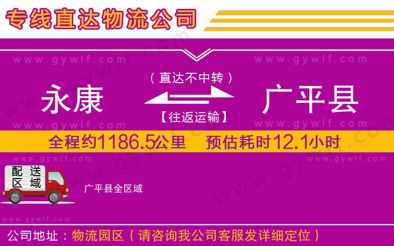 永康到廣平縣物流公司