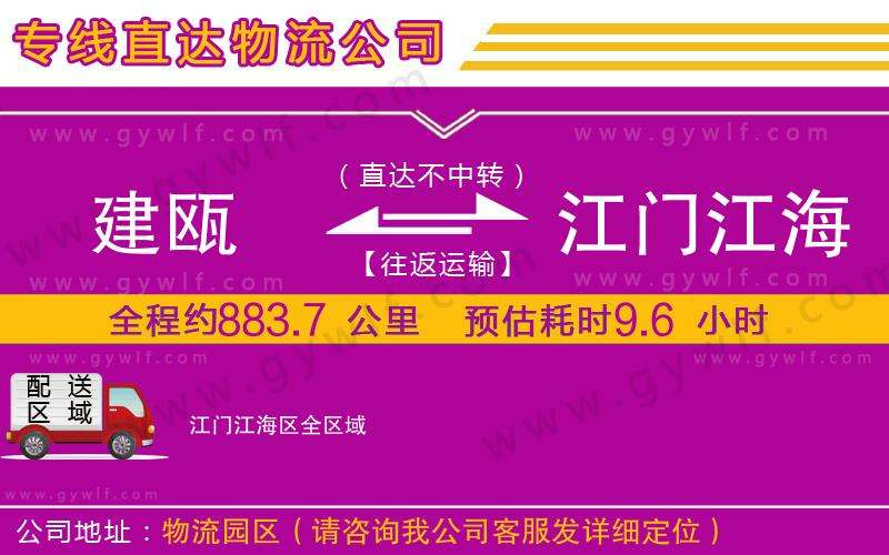 建甌到江門江海區(qū)物流公司