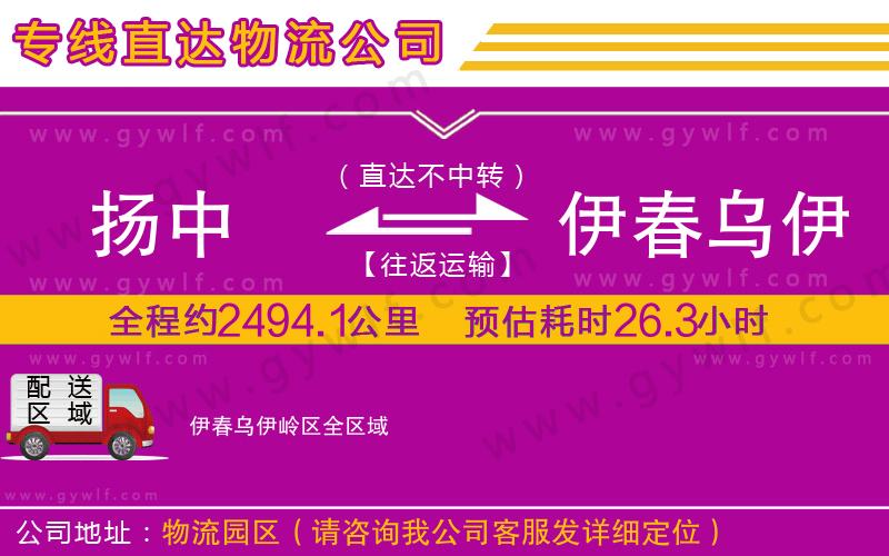 揚(yáng)中到伊春烏伊嶺區(qū)物流公司
