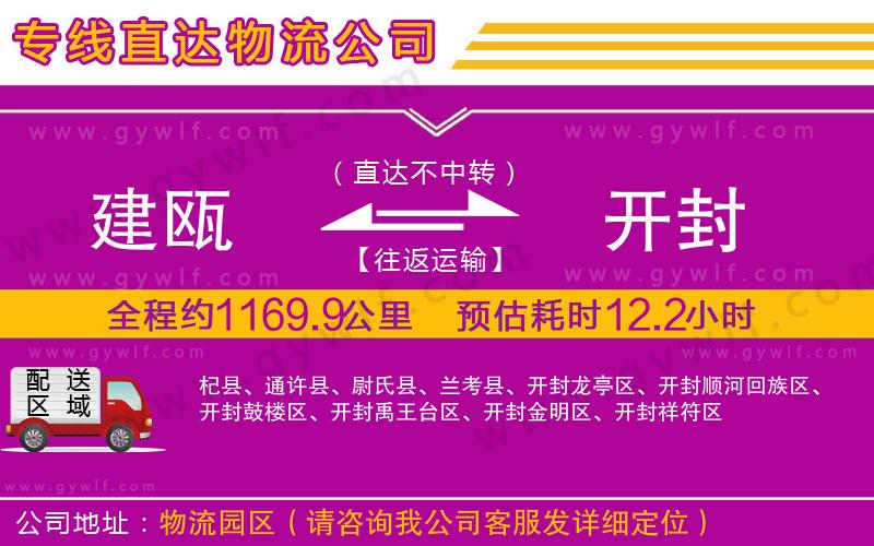 建甌到開封物流公司