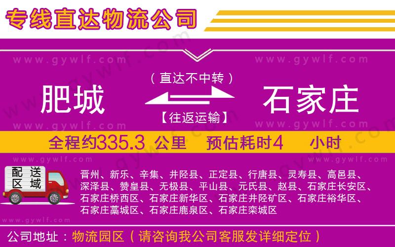 肥城到石家莊物流公司