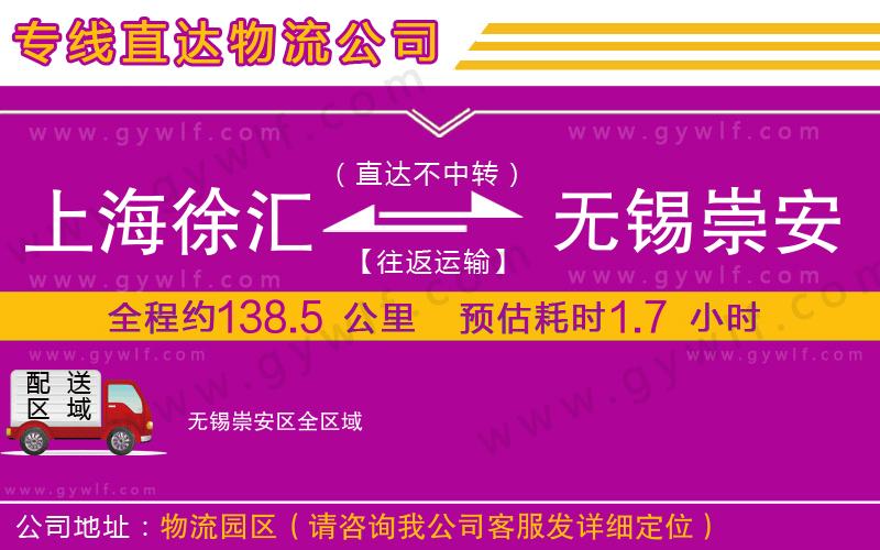 上海徐匯區(qū)到無(wú)錫崇安區(qū)物流公司