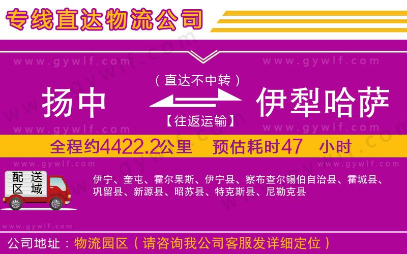 揚(yáng)中到伊犁哈薩克自治州物流公司