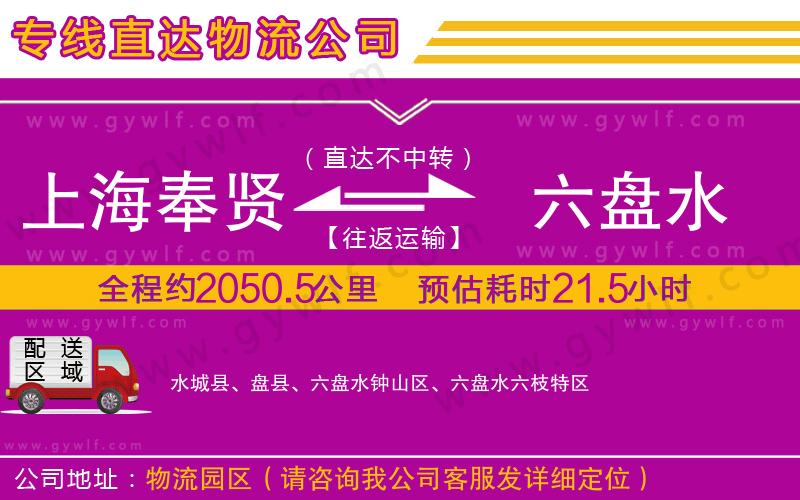 上海奉賢區(qū)到六盤水物流公司