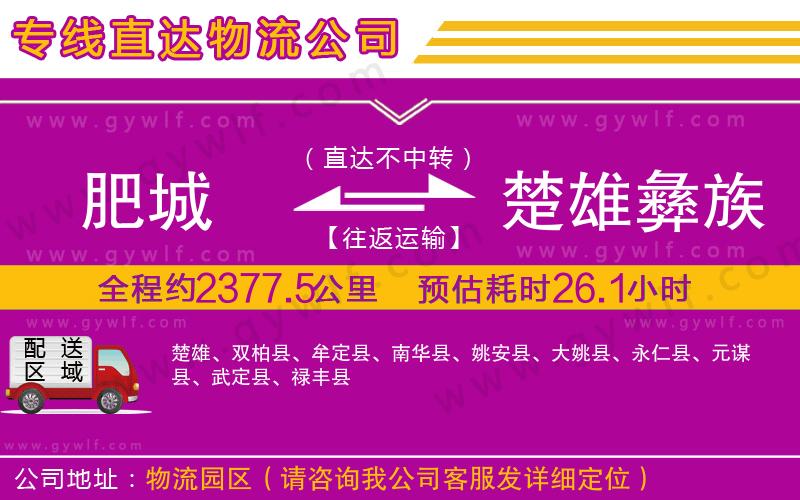 肥城到楚雄彝族自治州物流公司
