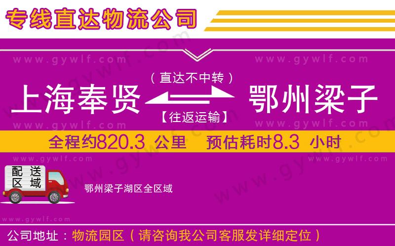 上海奉賢區(qū)到鄂州梁子湖區(qū)物流公司