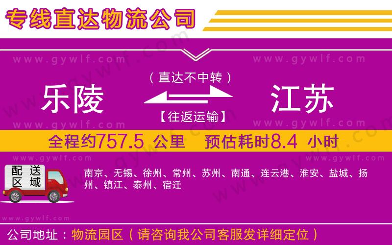 樂(lè)陵到江蘇物流公司