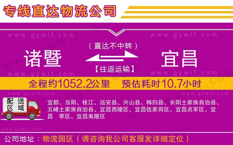 諸暨到宜昌物流公司