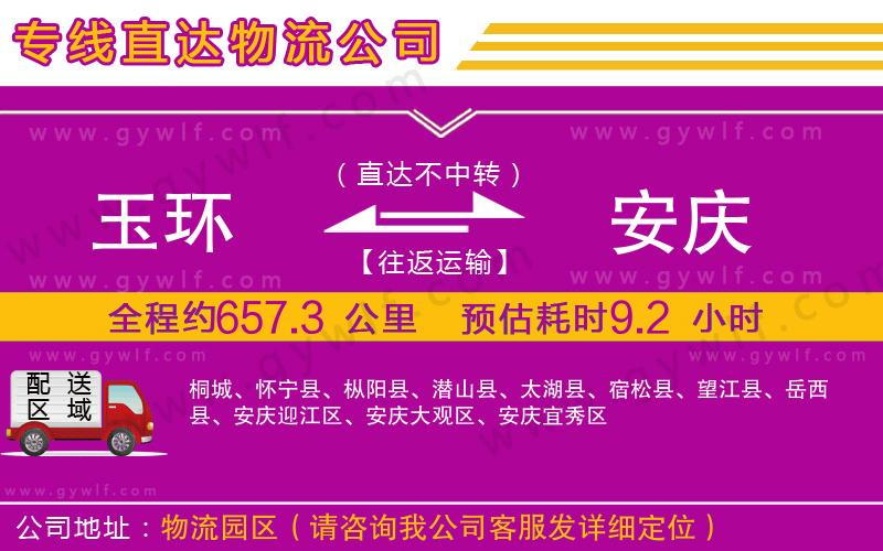 玉環(huán)到安慶物流公司