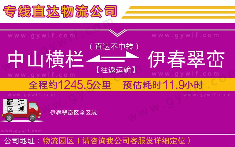 中山橫欄到伊春翠巒區(qū)物流公司